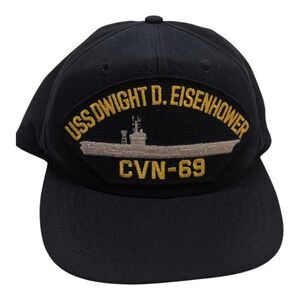 USS Dwight D Eisenhower CVN-69 Eagle Crest Adjustable Snapback Hat Baseball Cap‎